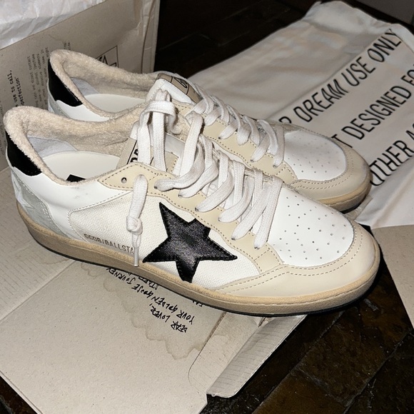 Golden Goose Ball Star sneakers in white canvas and leather - Picture 5 of 11